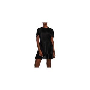 AQUA Womens Black Short Sleeve Short Fit + Flare Evening Dress Plus Size: 2X